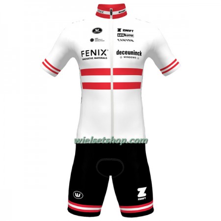Fietskleding (Fietsshirt + Korte Koersbroek) 2023 Fenix-Deceuninck Oostenrijks Kampioenschap - Rood Wit